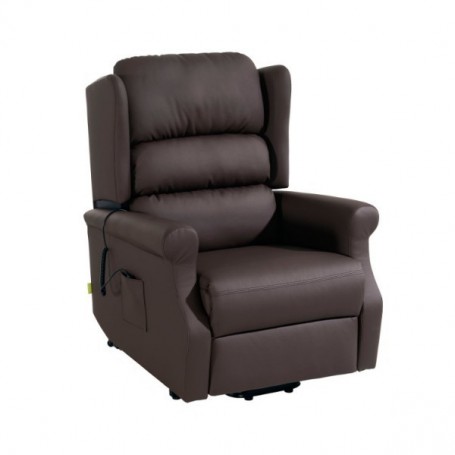 Fauteuil Releveur Porto Simili Cuir Chocolat Fauteuil Releveur Porto Simili Cuir Chocolat