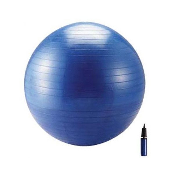 Ballon de gymnastique + pompe Ballon Bleu 75 cm avec pompe