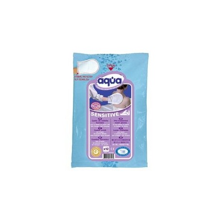 Gants de toilette pré-imbibés - Aqua Sensitive Pack de 12 Gants de toilette pré-imbibés - Aqua Sensitive Pack de 12